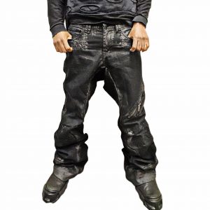 Black denim waxed