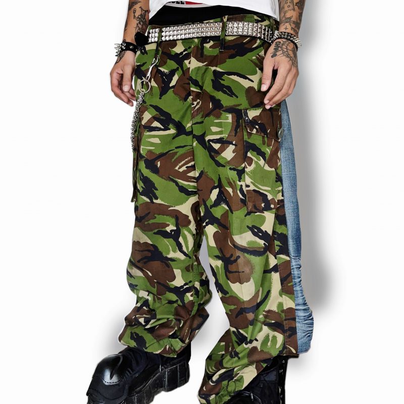 Green camo mixed blue denim – Image 2