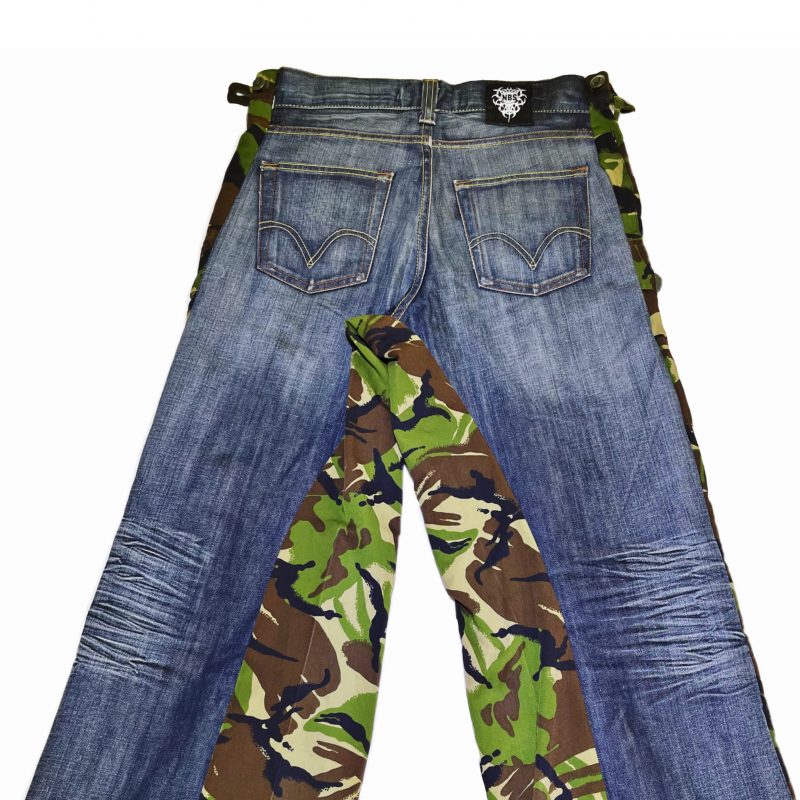 Green camo mixed blue denim – Image 7