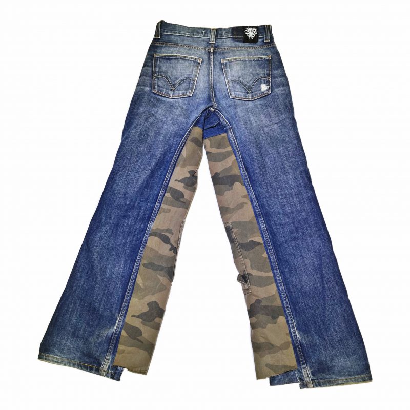 Blue denim mixed grey cargo – Image 5