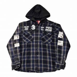 DARK BLUE HOOD FLANNEL