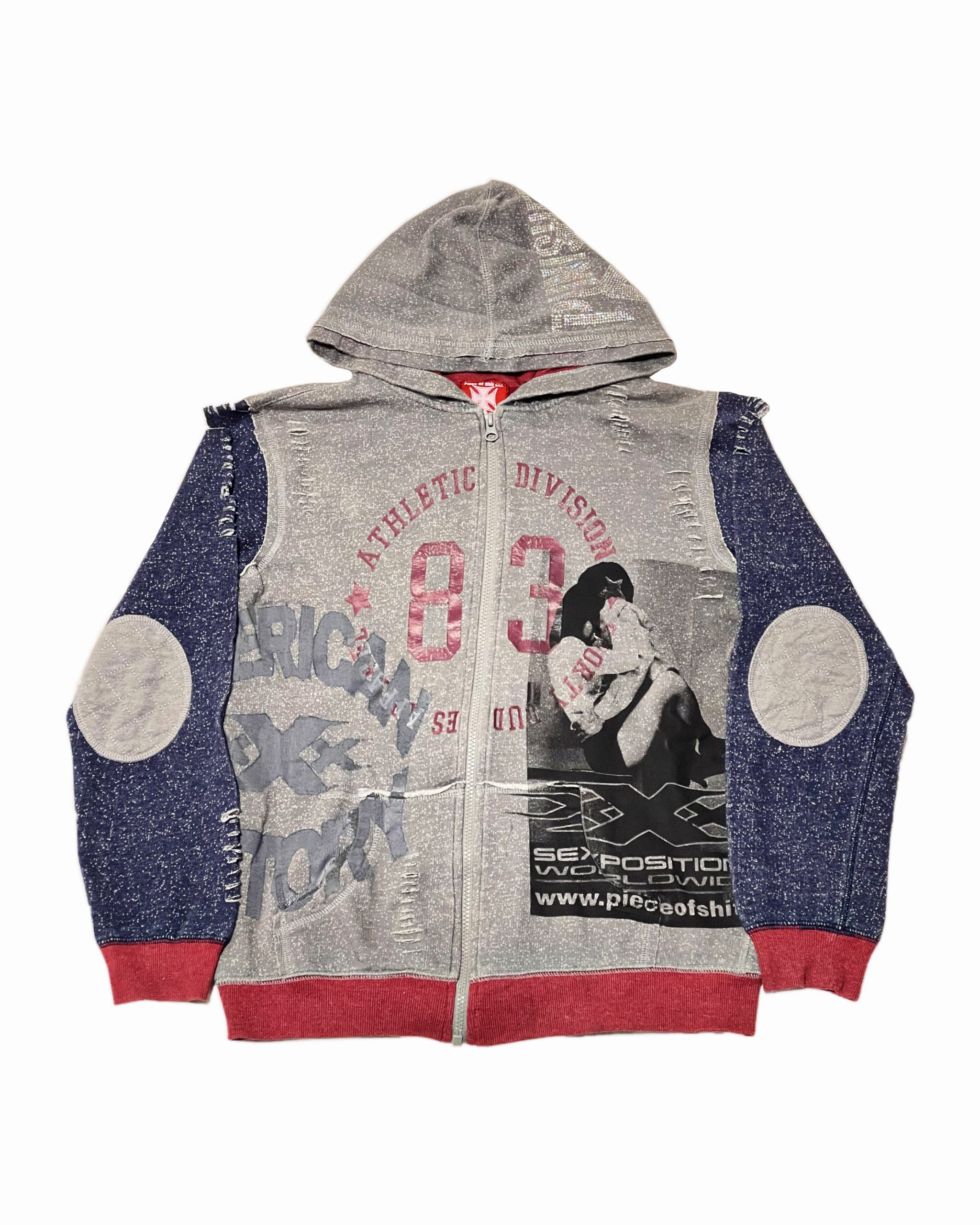 ATHLETIC GREY ZIP HOODIE