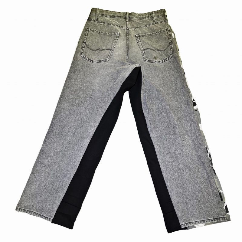 Grey camo pants mixed denim – Image 6