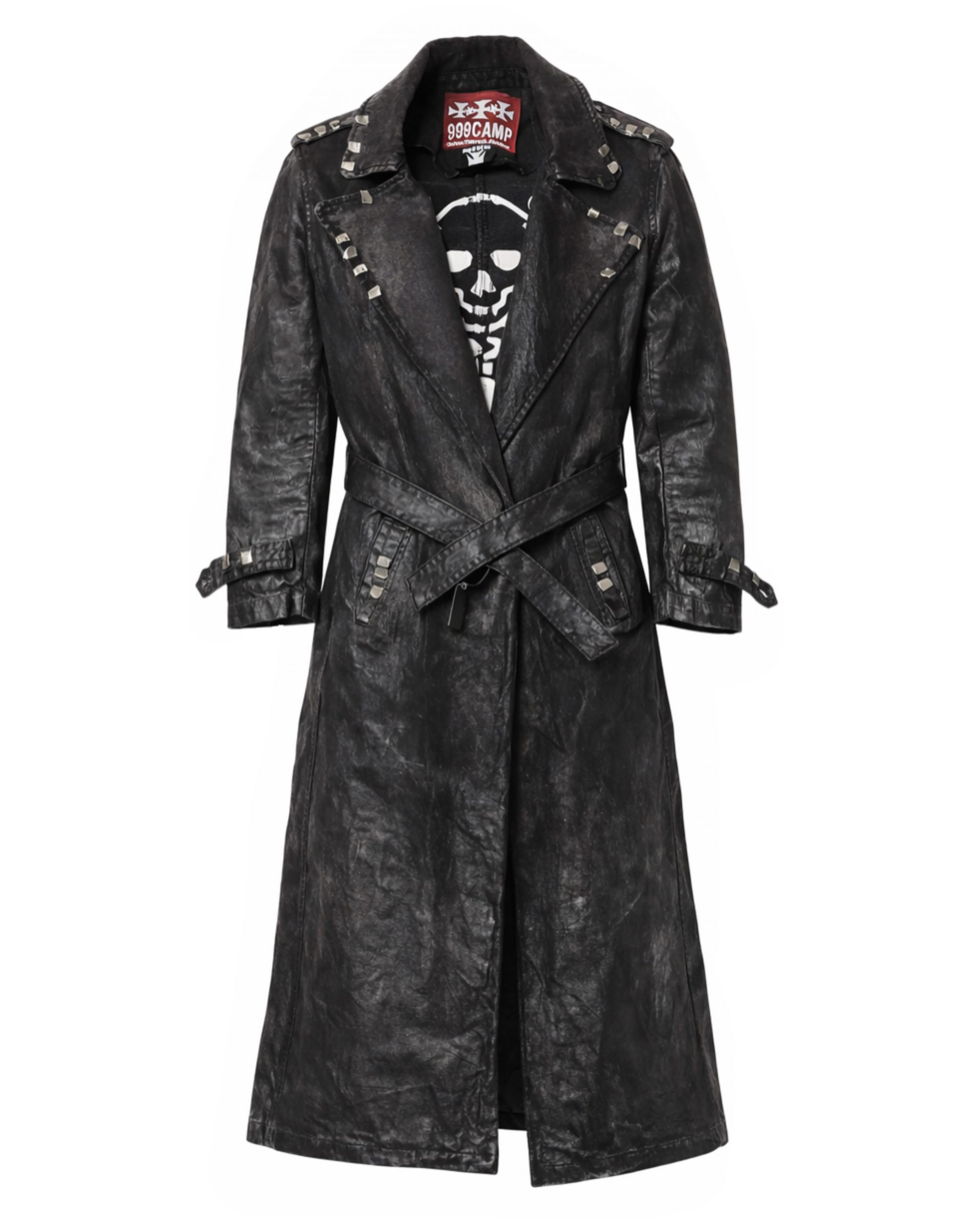 DENIM WAXED TRENCH COAT