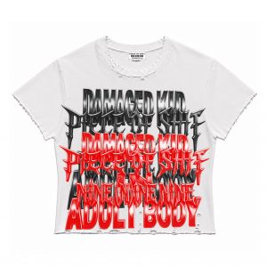 White damaged kid baby tee