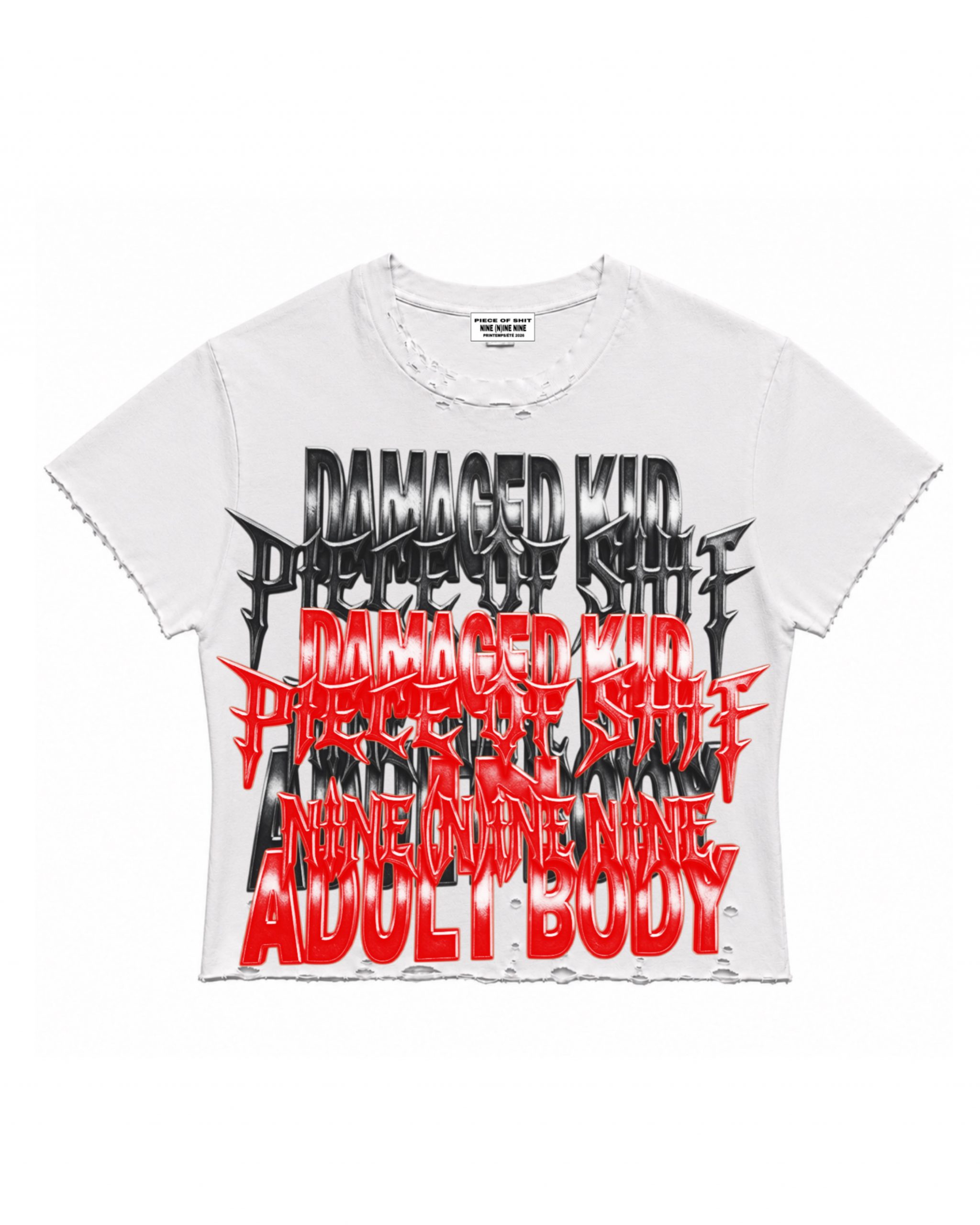 White damaged kid baby tee