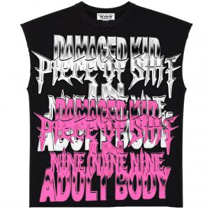 Black damaged kid tank top