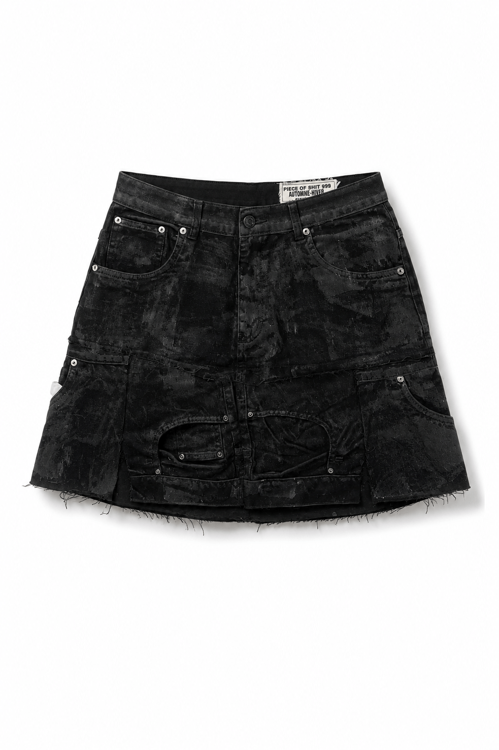 Waxed short effect skirt